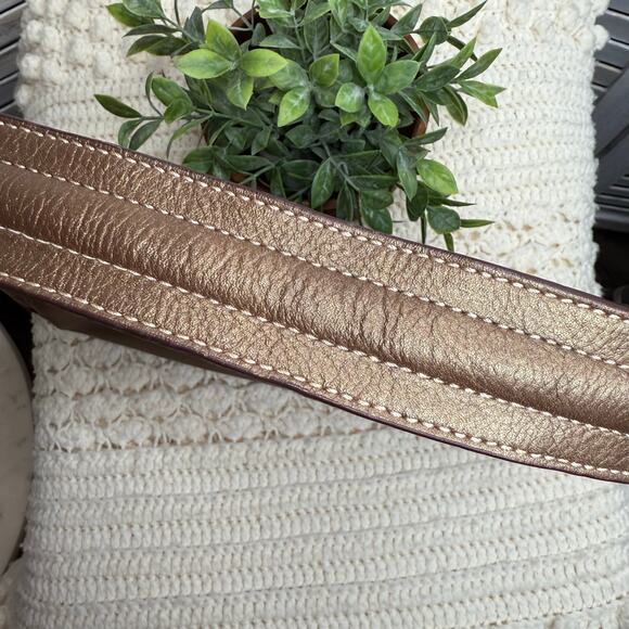 ETIENNE AIGNER VINTAGE Women’s Leather Shoulder Bag Bronze Gold Mid Size Purse - Picture 6 of 15